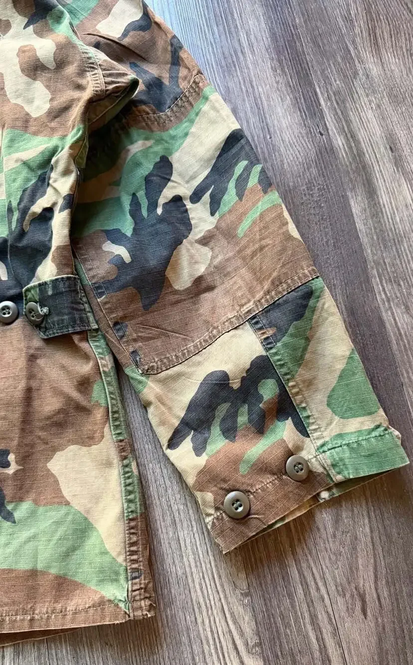 Vintage U.S. Army Woodland Camo BDU Combat Coat Jacket Small-Regular